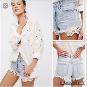 Free People Daisy Chain Jean Shorts NWOT